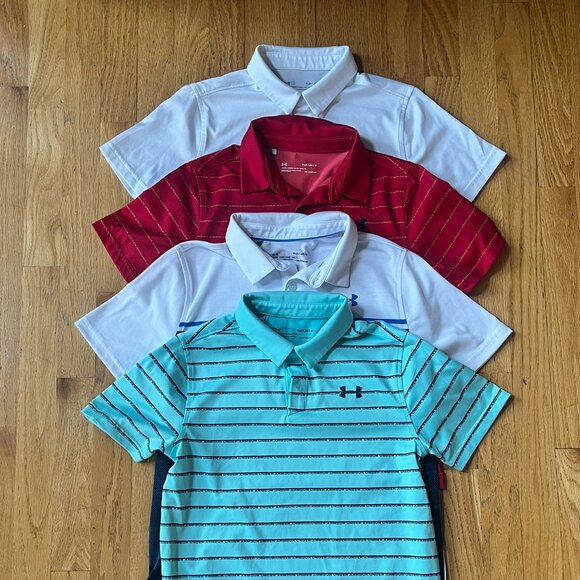 Boys (Under Armour) Golf Shirts - Youth L (Four Shirts) - Picture 1 of 11